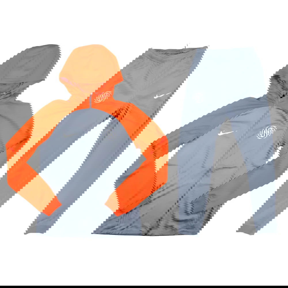 2023-2024 Inter Milan Hooded Strike Tracksuit (Ash)