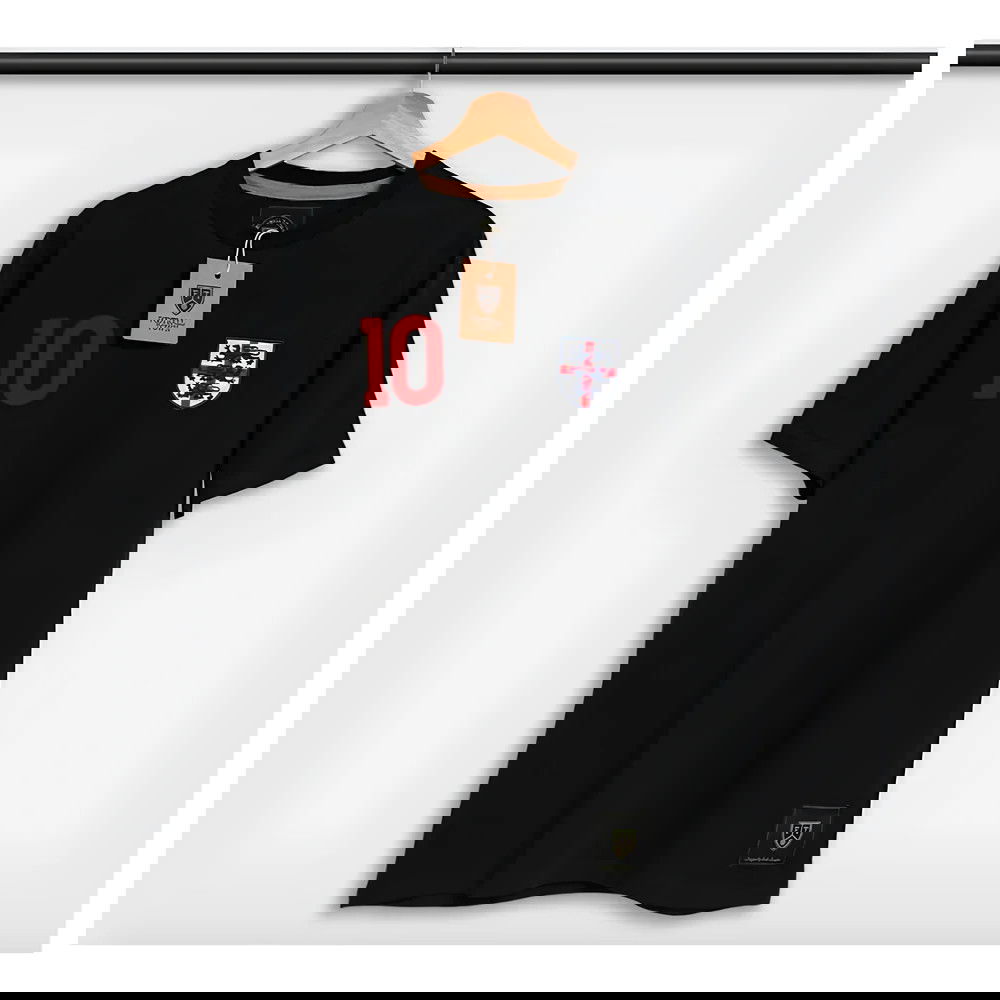 England The Lions Cross 10 Black Retro Shirt