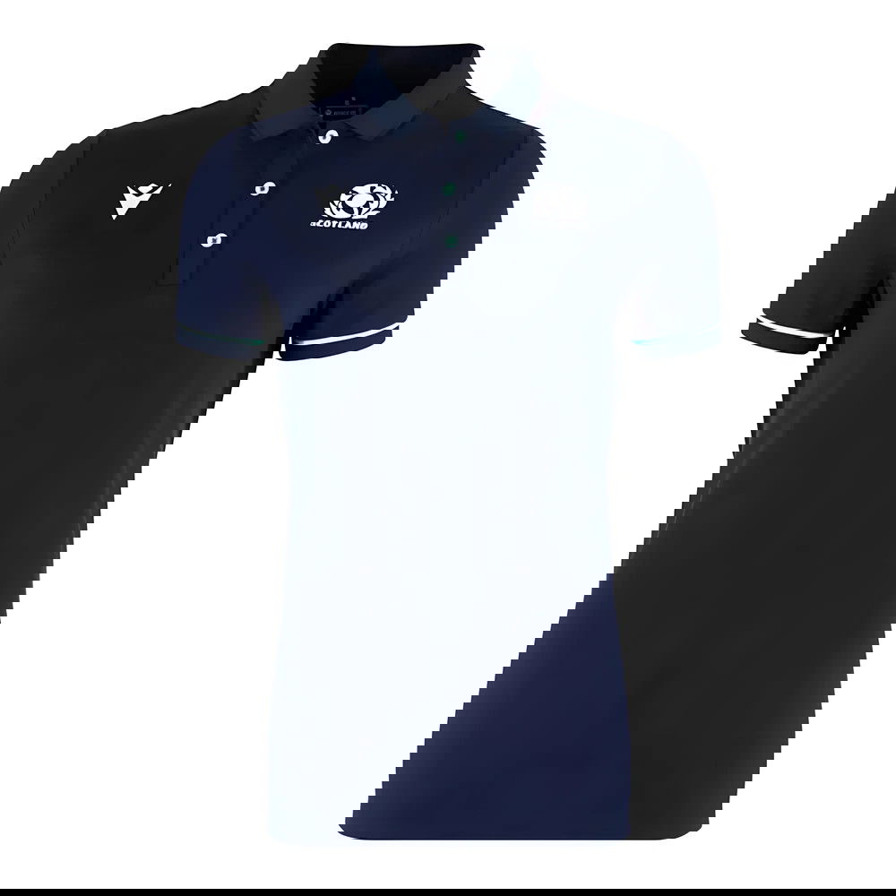 2024-2025 Scotland Rugby Travel Polo Shirt (Navy) - Womens