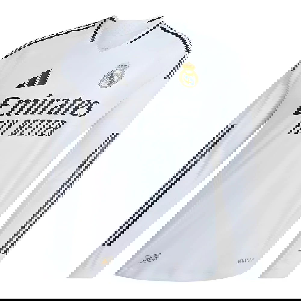 2024-2025 Real Madrid Authentic Long Sleeve Home Shirt
