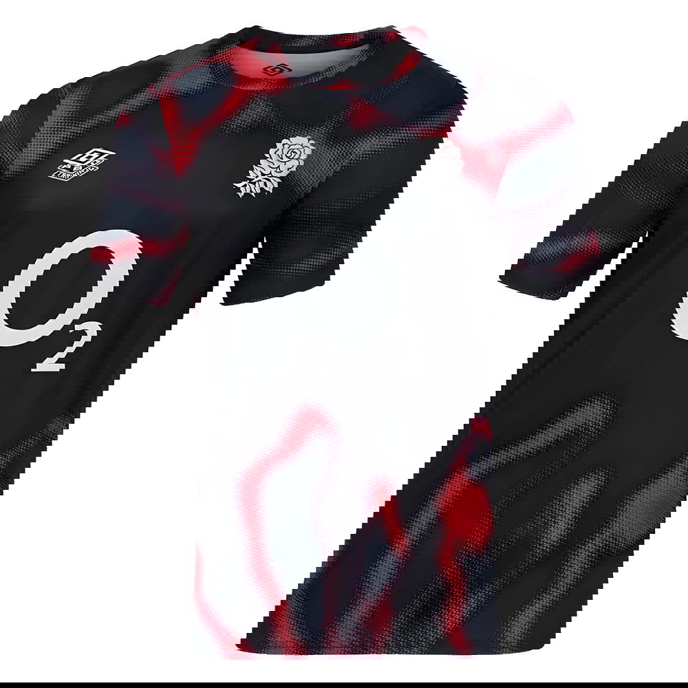 2024-2025 England Rugby Warm Up Jersey O2 (Black) - Kids