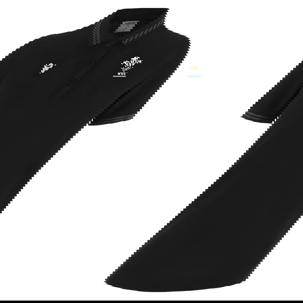 2024-2025 Wales Rugby Travel Polo Shirt (Black) - Womens
