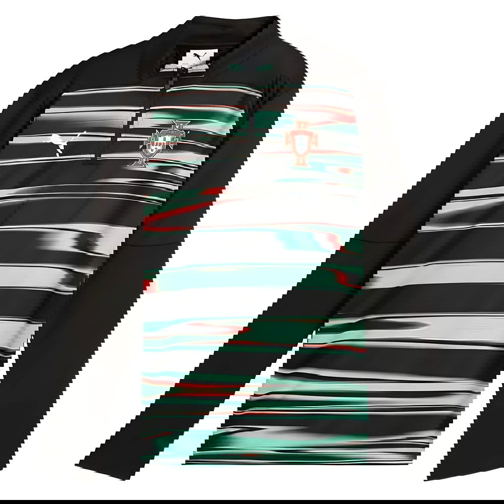 2025-2026 Portugal Prematch 1/4 Zip Top (Black) - Kids