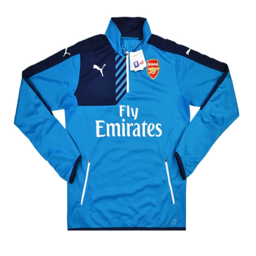 2015-16 Arsenal Puma Half Zip Training Top (Aqua)