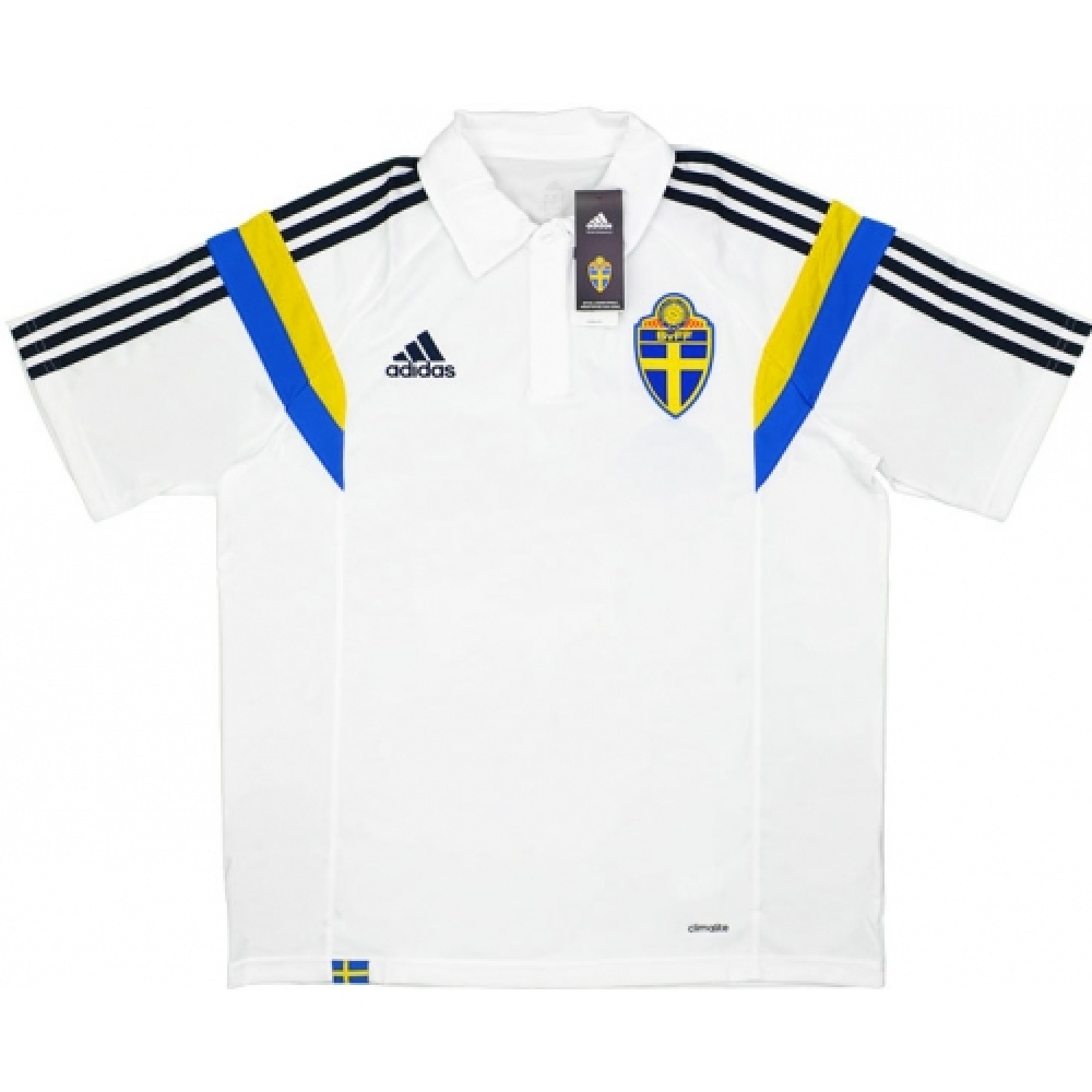 2014-15 Sweden Adidas Polo Shirt (White)