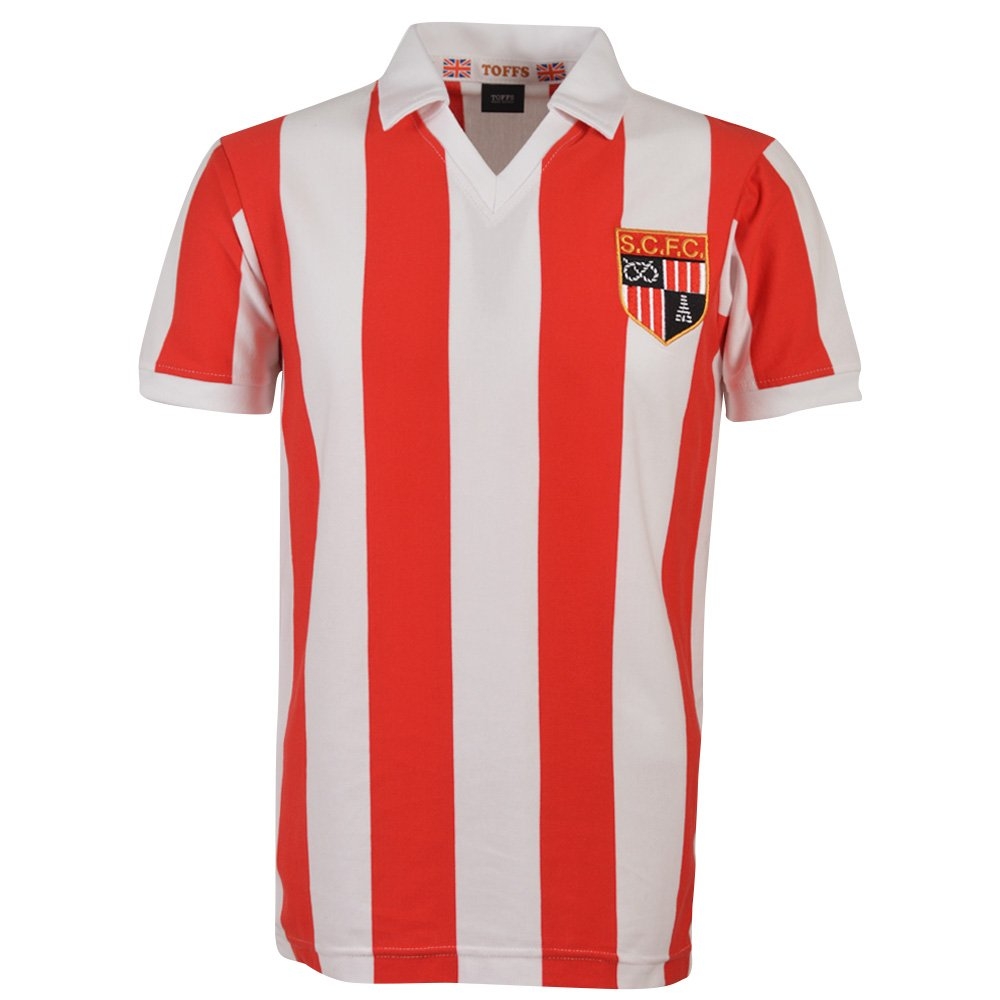 Stoke City 1950s Retro Football T Shirt Embroidered Crest S-XXL 