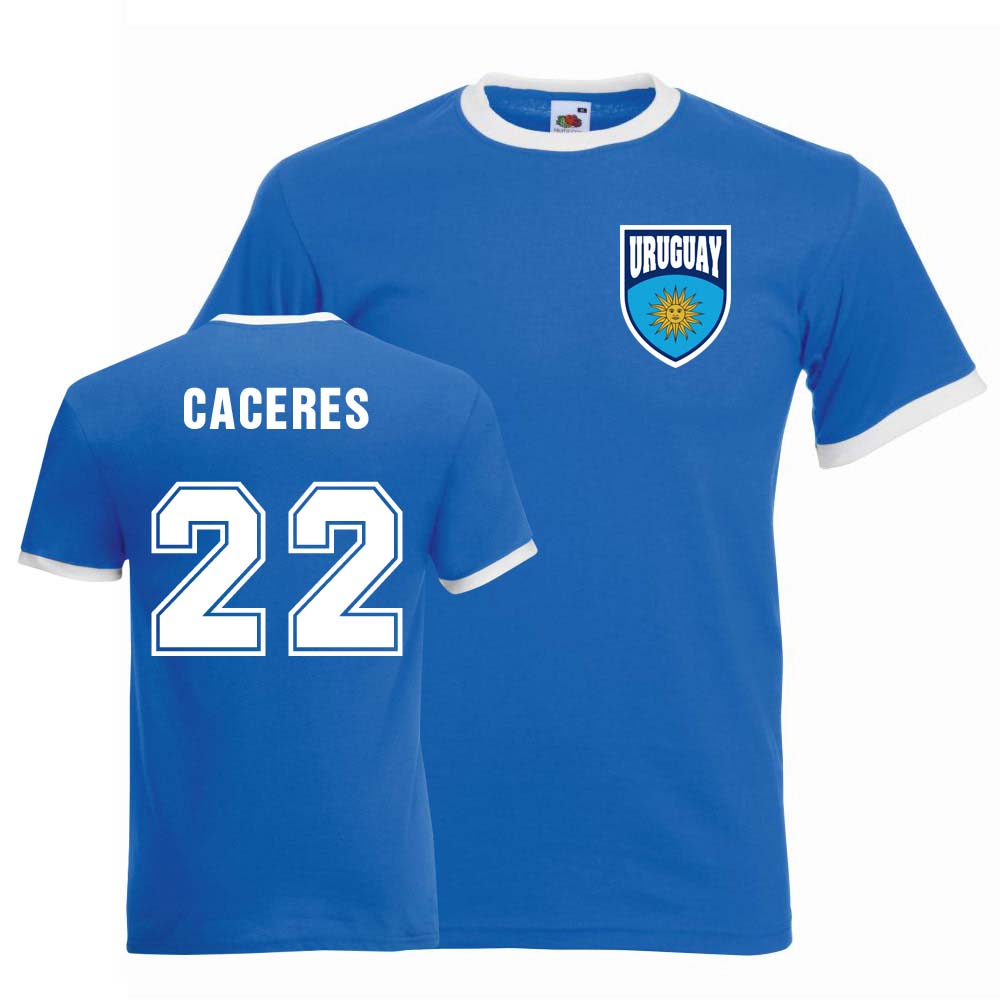 Martin Caceres Uruguay Ringer Tee (blue)