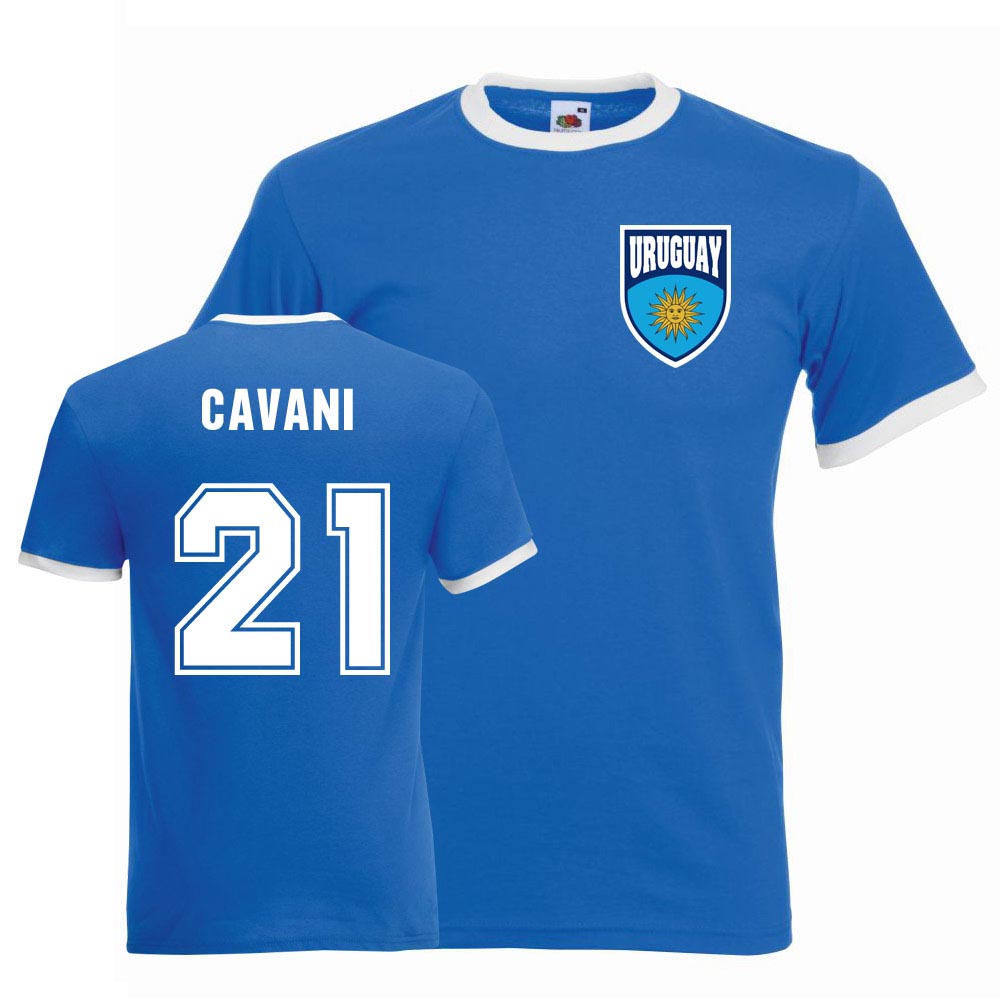 Edinson Cavani Uruguay Ringer Tee (blue)