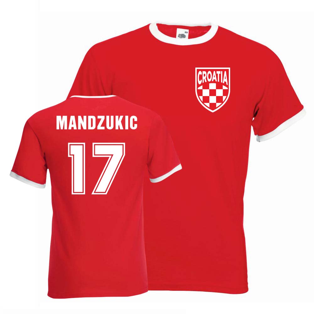 Mario Mandzukic Croatia Ringer Tee (red)