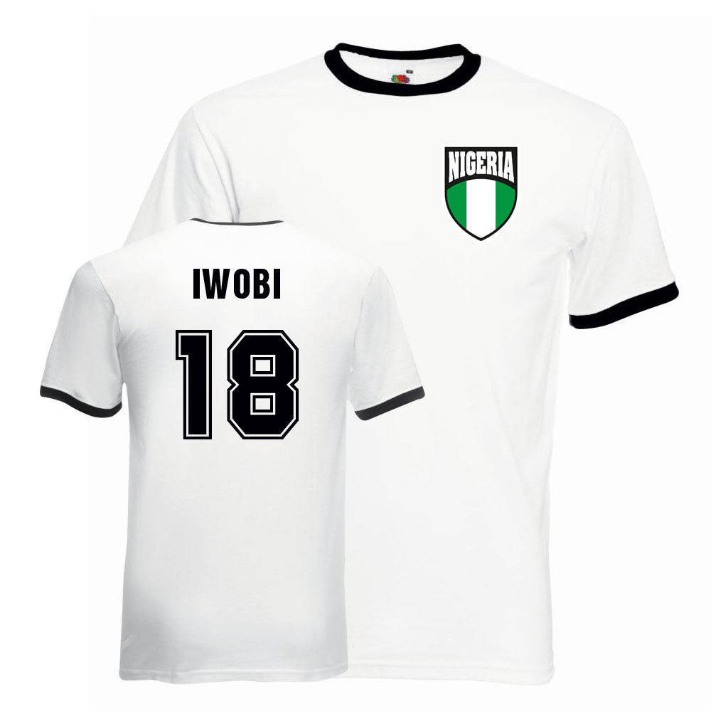 Alex Iwobi Nigeria Ringer Tee (white-black)