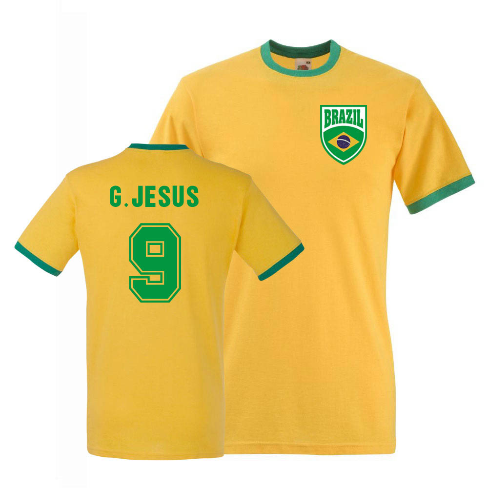 Gabriel Jesus Brazil Ringer Tee (yellow)