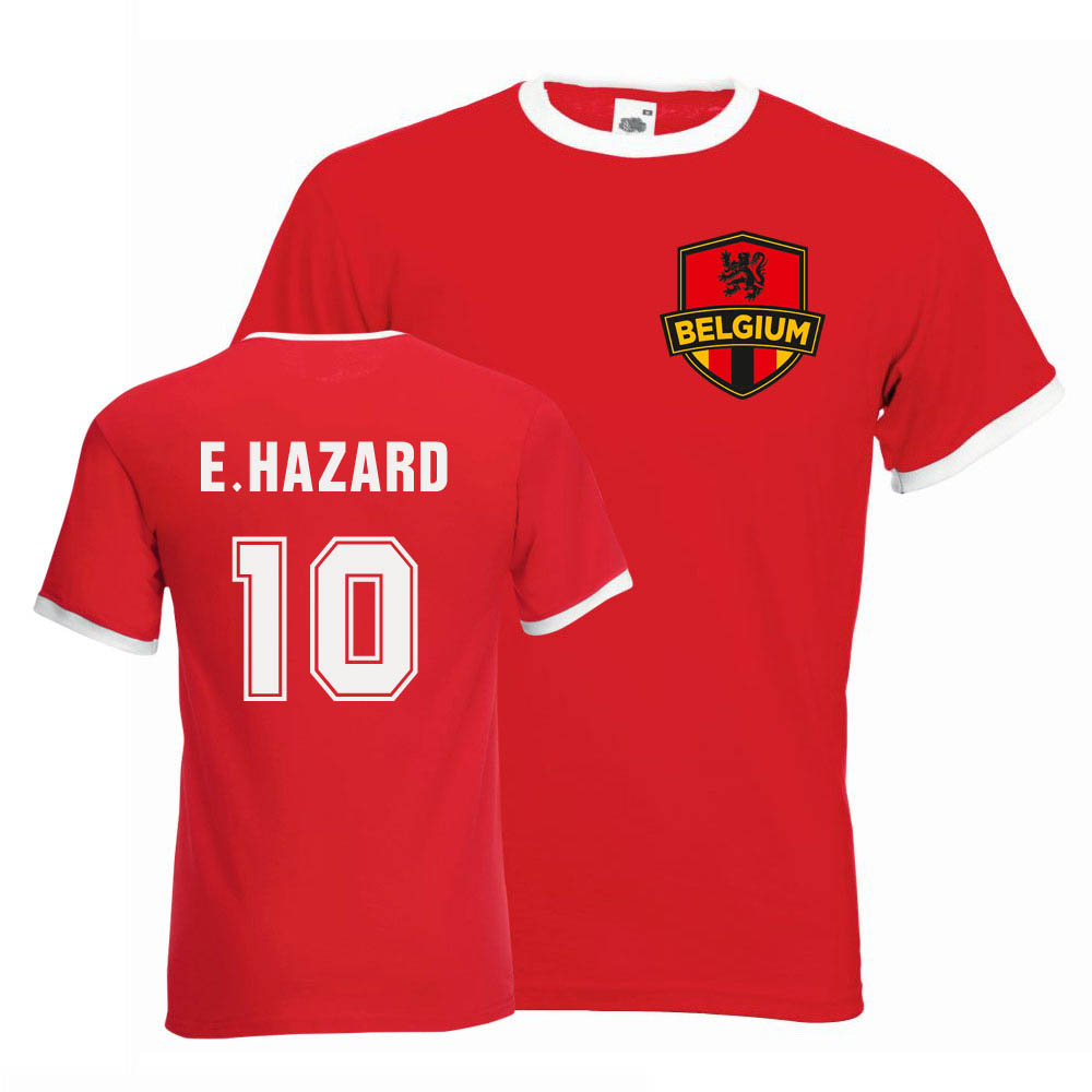 Eden Hazard Belgium Ringer Tee (red)