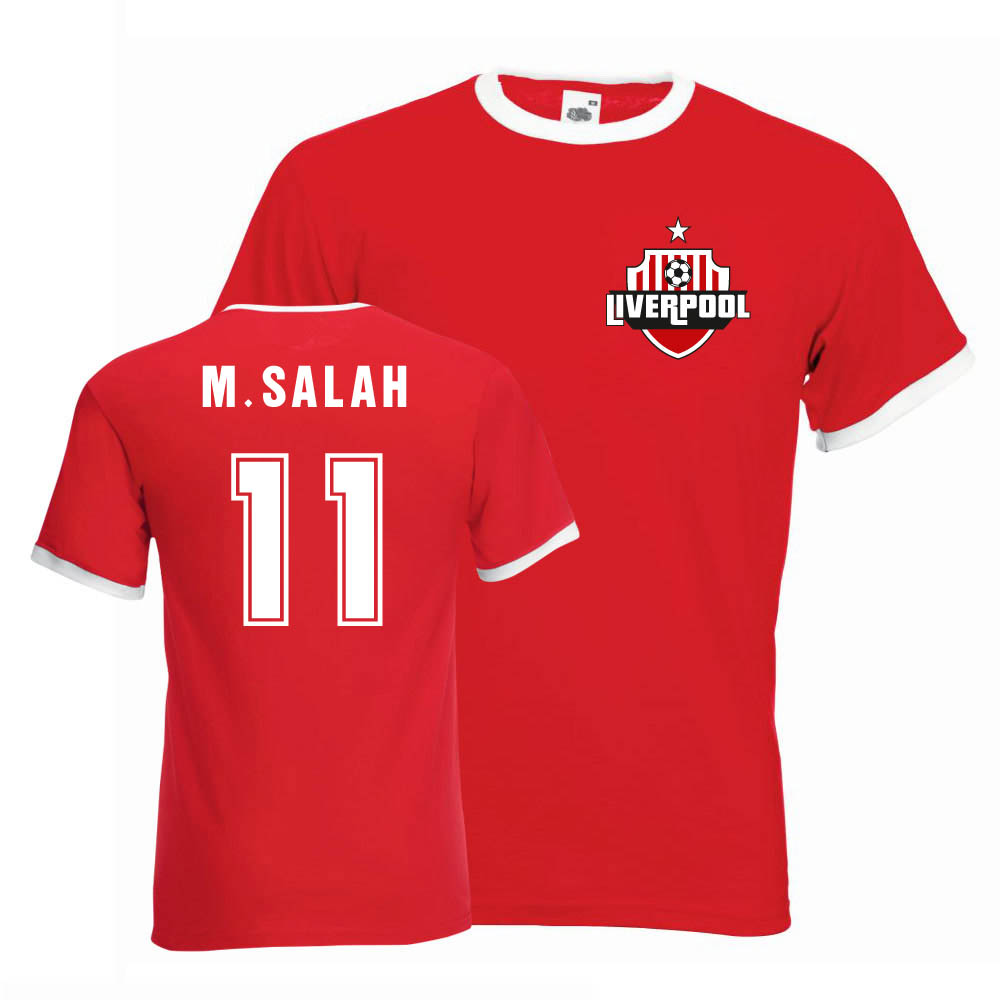 Mo Salah Liverpool Ringer Tee (red)