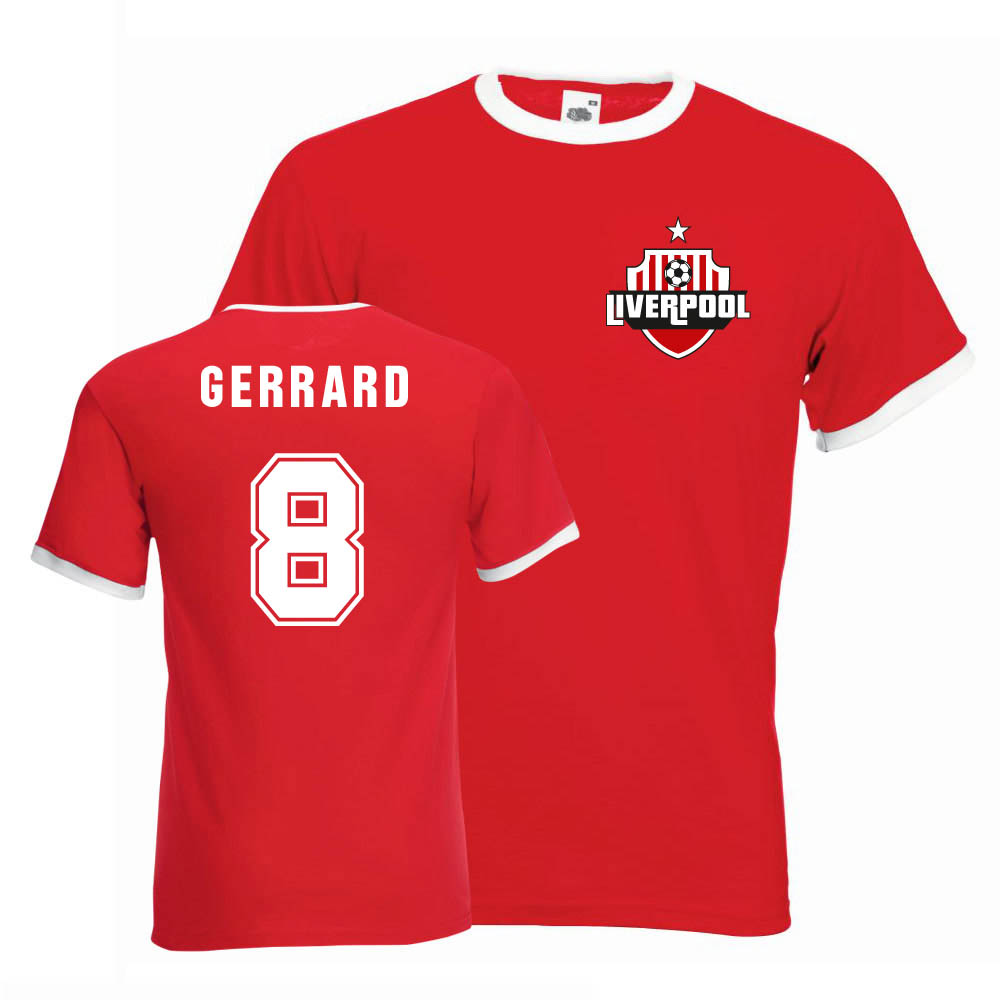 Steven Gerrard Liverpool Ringer Tee (red)