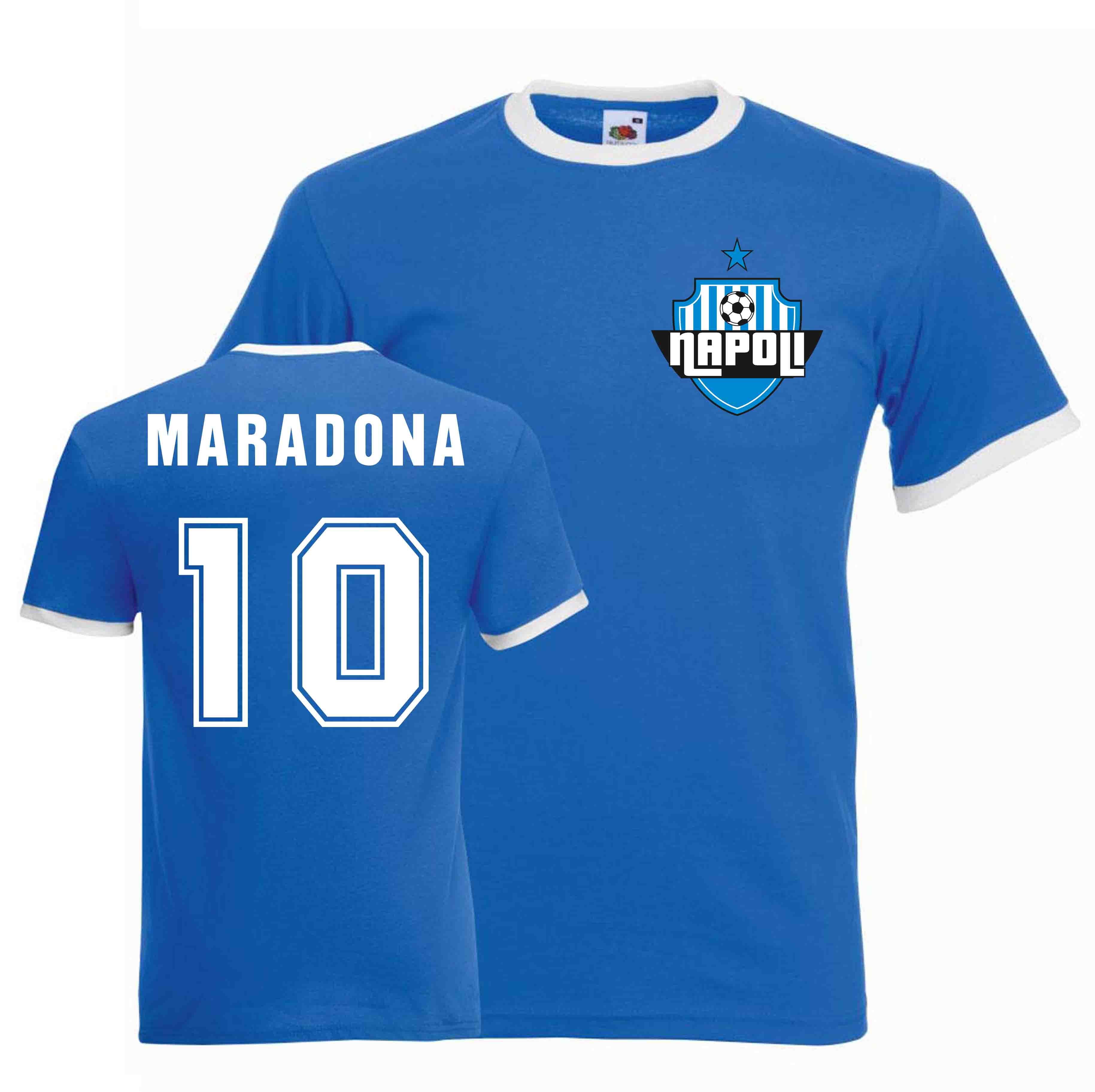 Diego Maradona Napoli Ringer Tee (blue)