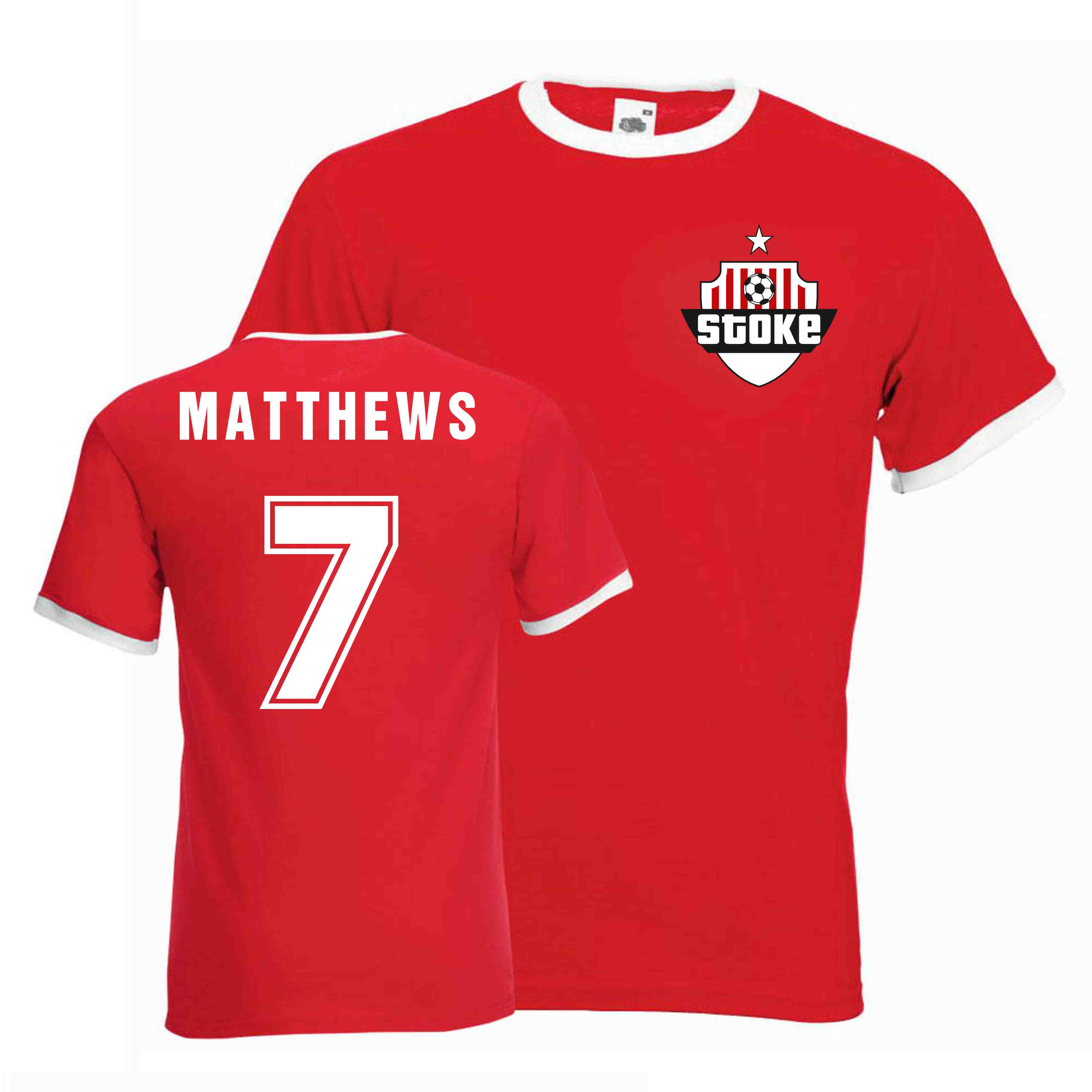 Stanley Matthews Stoke City Ringer Tee (red)