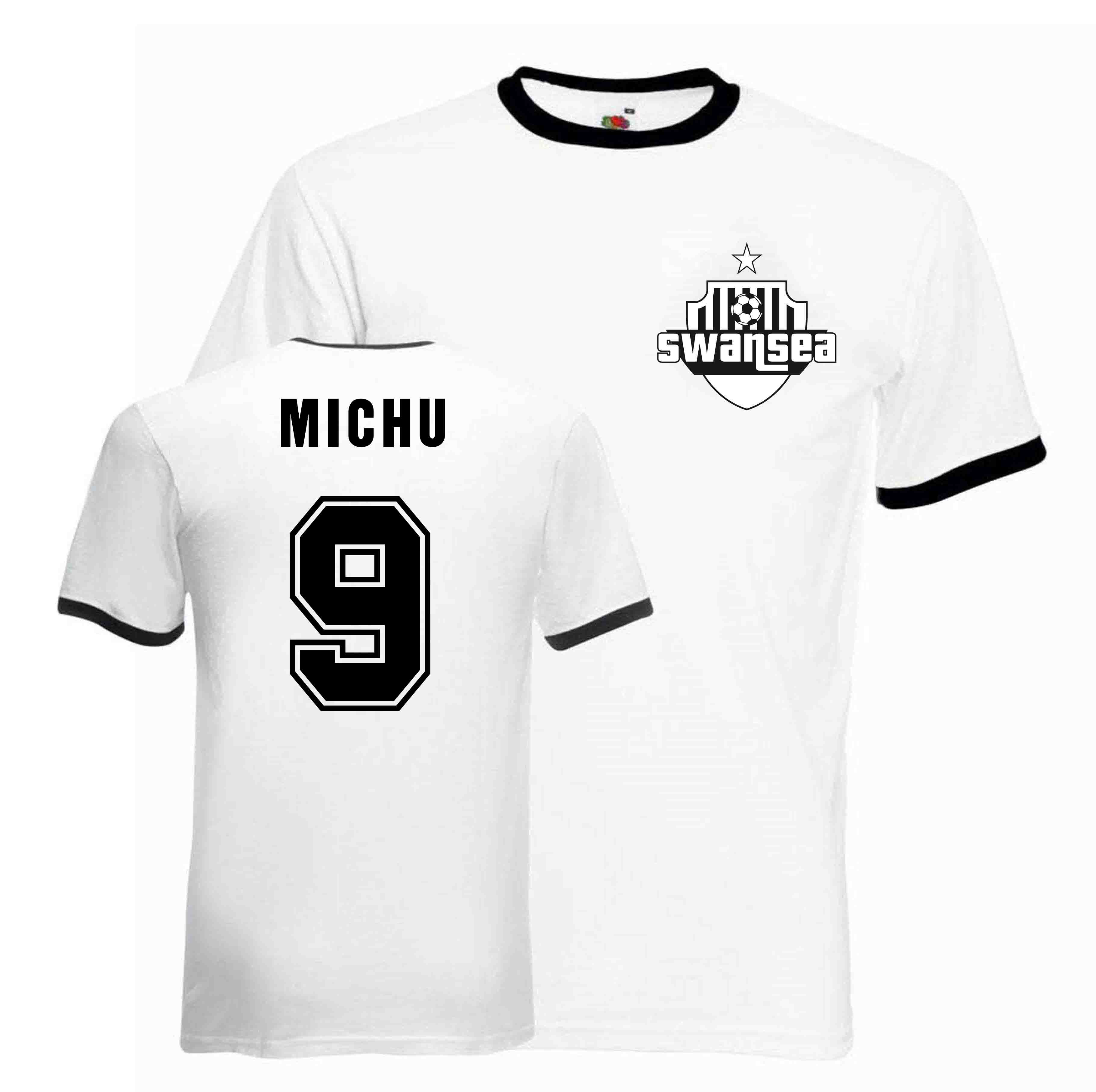 Michu Swansea Ringer Tee (white-black)