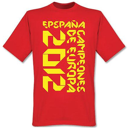 Spain Campeones de Europa Origami T-Shirt (Red)