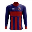 Cambodia Concept Football Half Zip Midlayer Top (Blue-Red)