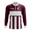 Qatar Concept Football Half Zip Midlayer Top (Burgundy-White)