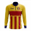 Romania Concept Football Half Zip Midlayer Top (Yellow-Red)