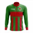 Burkina Faso Concept Football Half Zip Midlayer Top (Green-Red)