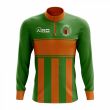 Zambia Concept Football Half Zip Midlayer Top (Green-Orange)