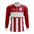 Nepal Concept Football Half Zip Midlayer Top (Red-White)