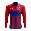 North Korea Concept Football Half Zip Midlayer Top (Red-Blue)