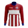 Paraguay Concept Football Half Zip Midlayer Top (Red-White)