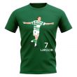 Henrik Larsson Celtic Player Graphic T-Shirt (Green)