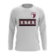 Qatar Core Football Country Long Sleeve T-Shirt (White)