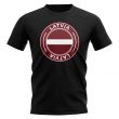 Latvia Football Badge T-Shirt (Black)
