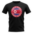 North Korea Football Badge T-Shirt (Black)