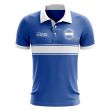 Nicaragua Concept Stripe Polo Shirt (Blue)