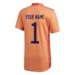 2020-2021 Spain Home Adidas Goalkeeper Shirt (Orange) (Your Name)