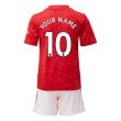2020-2021 Man Utd Adidas Home Little Boys Mini Kit (Your Name)