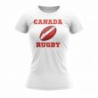 Canada Rugby Ball T-Shirt (White) - Ladies