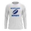 Scotland Rugby Ball Long Sleeve Tee (White)