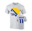 Bosnia 2014 Country Flag T-shirt (dzeko 11)