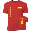 Andres Iniesta Spain Flag T-Shirt (Red)