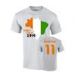 Ivory Coast 2014 Country Flag T-shirt (drogba 11)