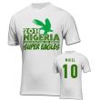 2013 Nigeria CAF Winners T-Shirt (White) - Mikel 10