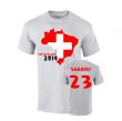 Switzerland 2014 Country Flag T-shirt (shaqiri 23)