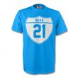 David Silva Man City Crest Tee (sky Blue)