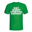Eat Sleep Sporting Lisbon Repeat T-shirt (green)