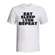 Eat Sleep Lyon Repeat T-shirt (white)