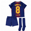 2017-2018 Barcelona Home Nike Little Boys Mini Kit (With Sponsor) (A.Iniesta 8)