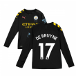 2019-2020 Manchester City Puma Away Long Sleeve Shirt (Kids) (DE BRUYNE 17)