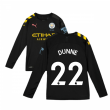 2019-2020 Manchester City Puma Away Long Sleeve Shirt (Kids) (DUNNE 22)
